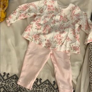 Never Worn - 9M Little Me Floral Outfit